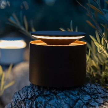 Push Up Corten portable and rechargeable table led lamp by Zafferano. Indoor and outdoor lamp