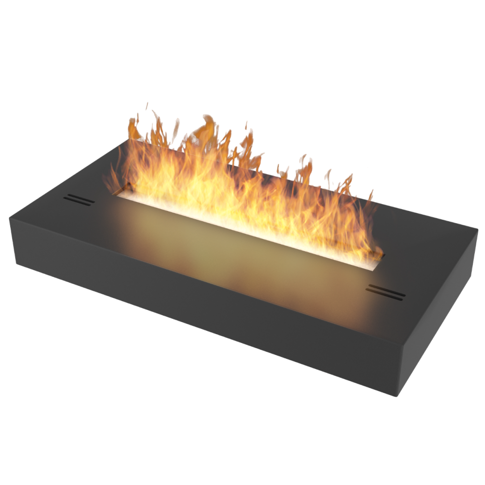 Bruciatore a bioetanolo inserto da appoggio nero opaco in inox 60cm